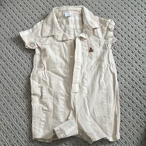 Baby Gap cotton shortalls 3-6 month size, linen color.
